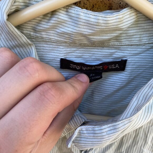 Vintage John Varvatos Cotton Button Up Dress Shirt Multipocket XL - Picture 2 of 6